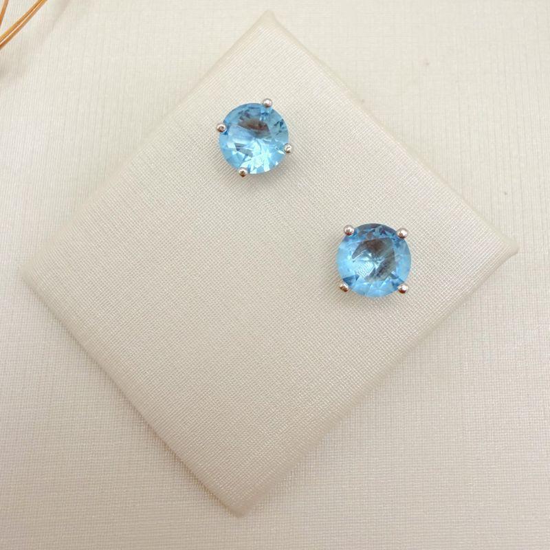 07.2859.10.B - (0.8mm) Brinco de ponto de luz com galeria e cravação quatro garras