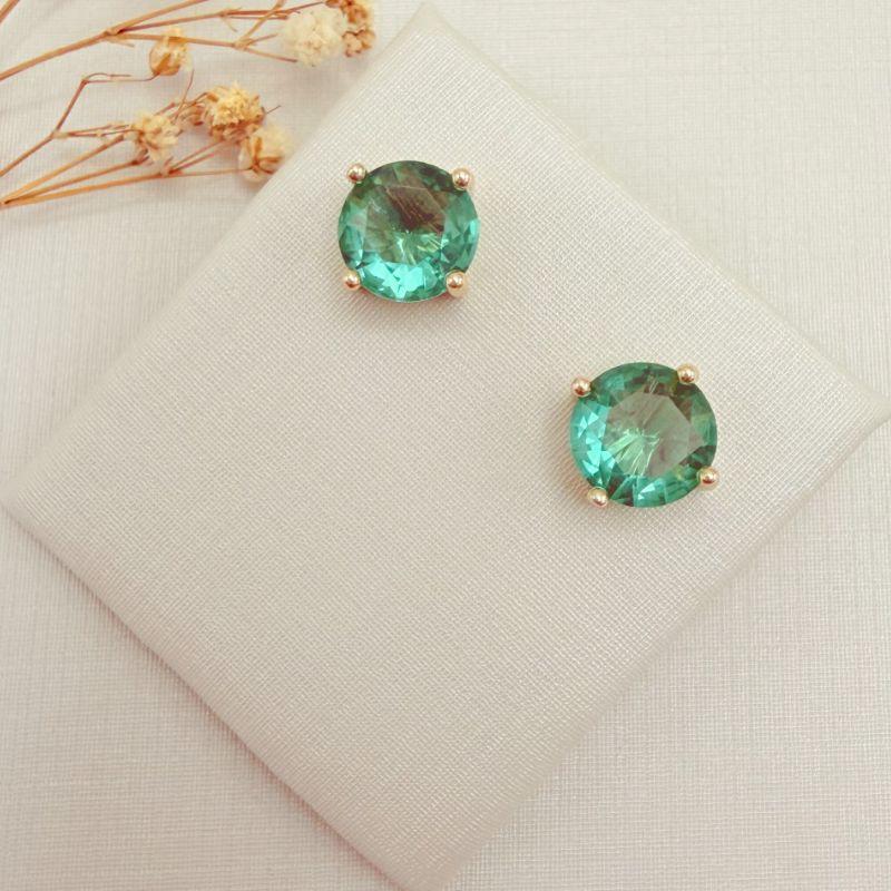 07.2867.9.O - (0,9 Tam.G) Brinco de ponto de luz circular em garras com galeria