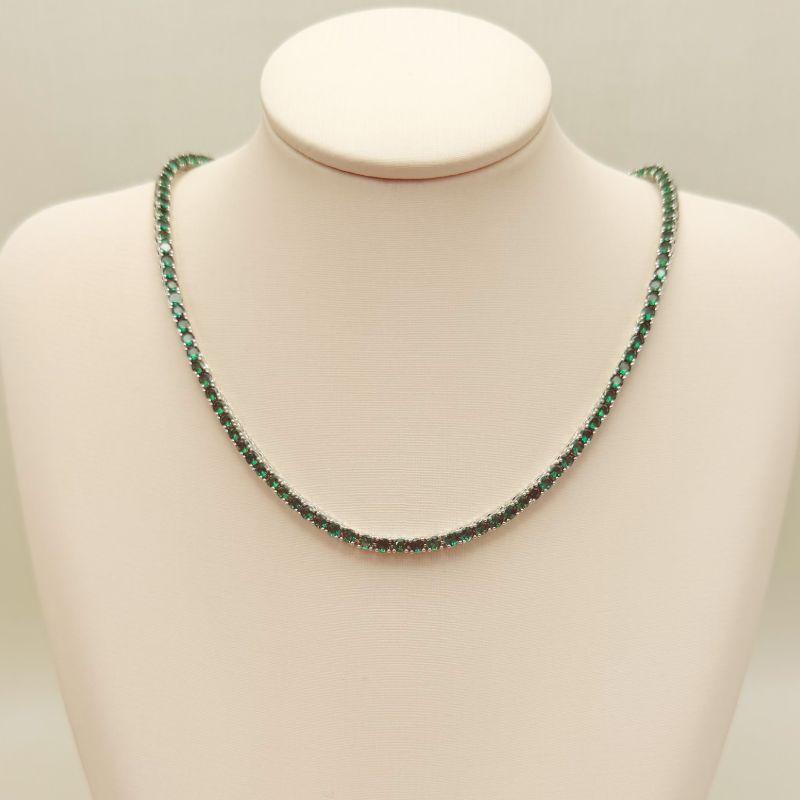 09.2448.5.B - (40) Colar riviera clássica em galeria com fecho relógio