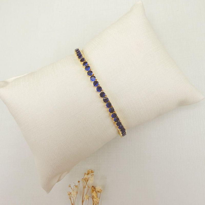 12.2286.4.O - Pulseira riviera com galeria e fecho gaveta de pressão