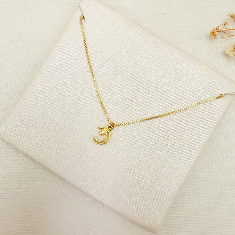 09.2451.1.O - (45) Colar de veneziana com pingnete lua e estrela