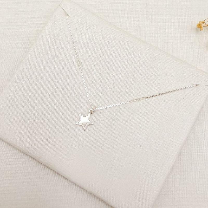 09.2455.0.S - (45) Colar de veneziana com pingente estela lisa simples