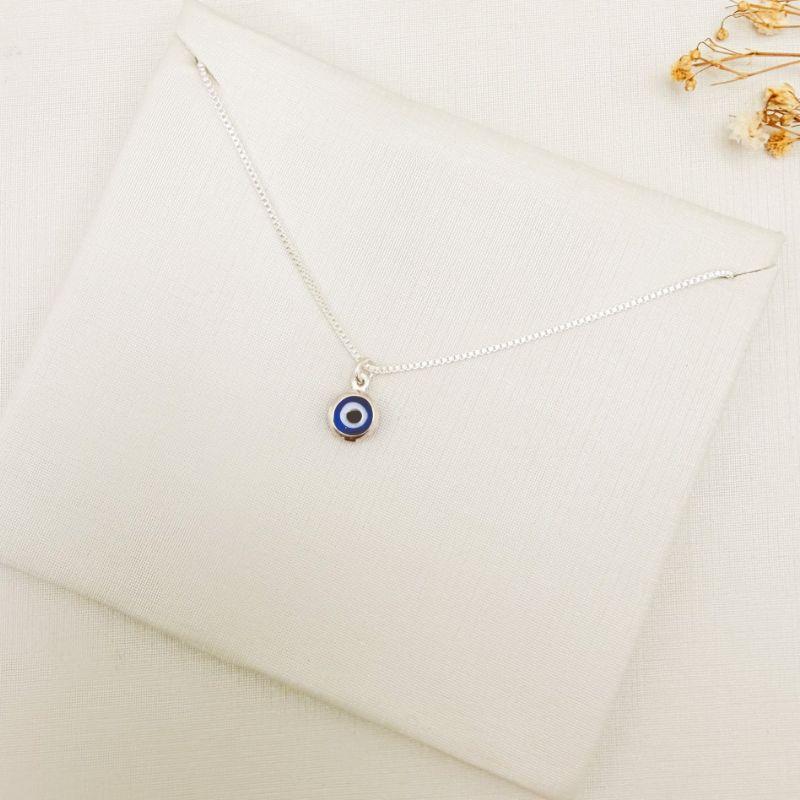 09.2456.20.S - (45) Colar de veneziana com pingente olho grego escuro