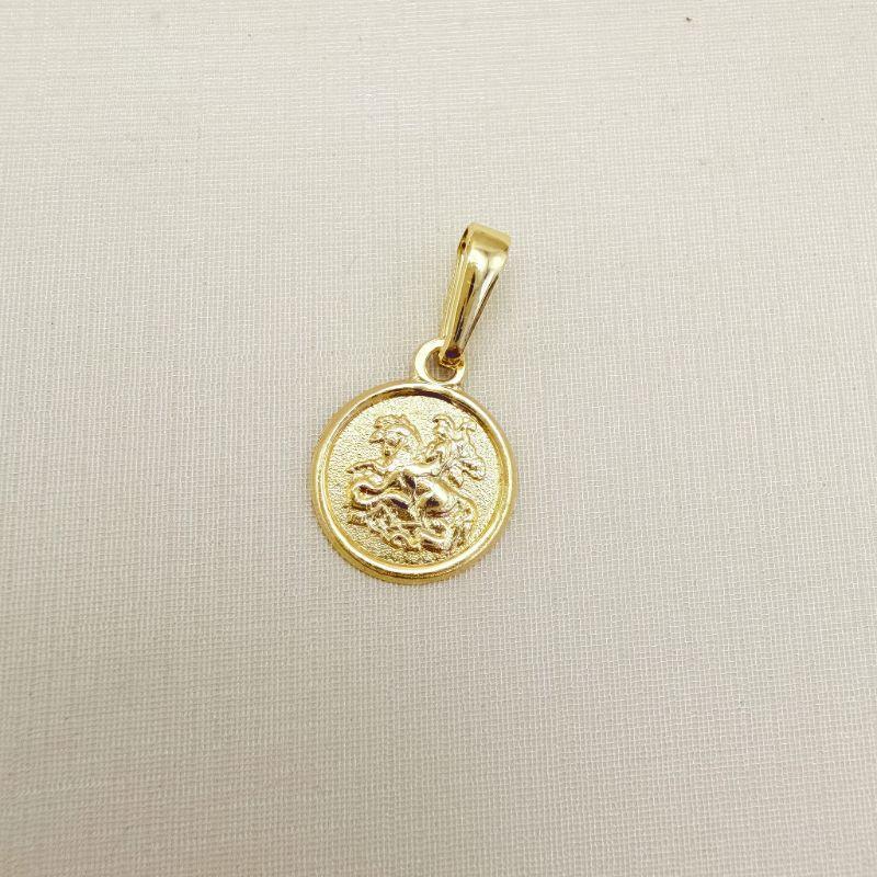 11.0615.0.O - Pingente moeda de São Jorge liso com borda