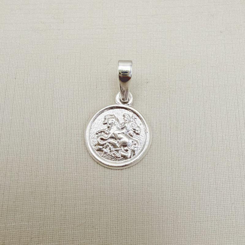 11.0615.0.S - Pingente moeda de São Jorge liso com borda