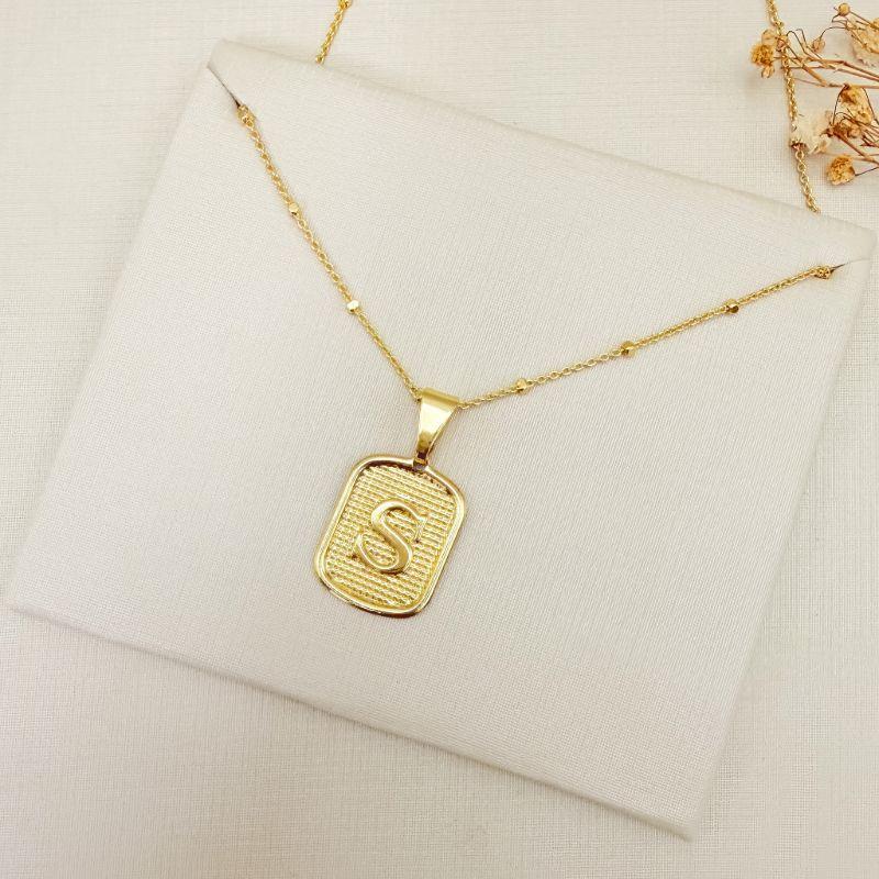 11.0618.0.O - (Letra S) Pingente de letra em chapa retangular