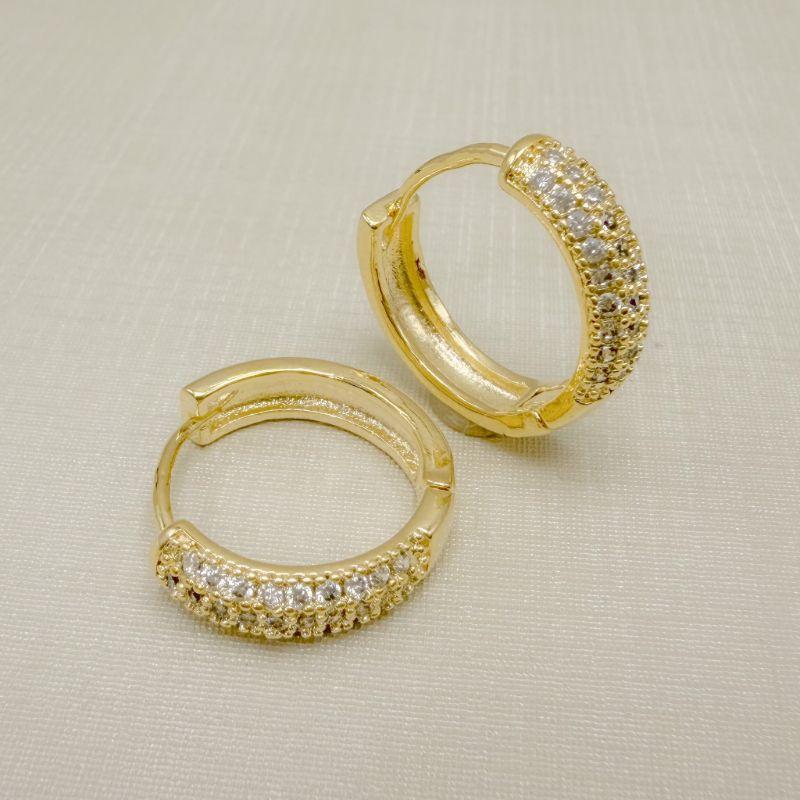 05.3171.1.O - (Tam.G) Argola clássica de cravação xadrez frontal