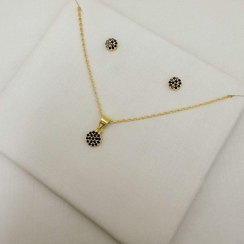 08.0643.2.O - (45) Conjunto de moeda cravejada de borda reta simples