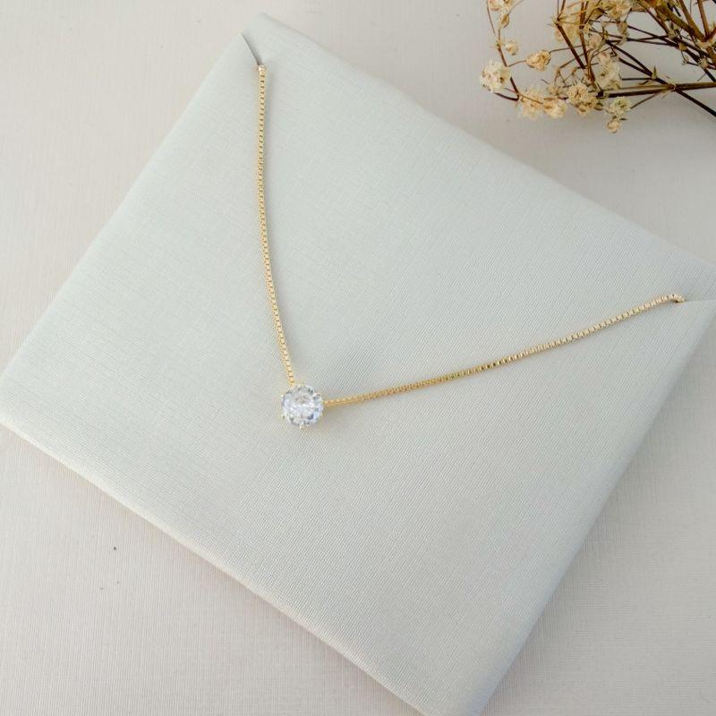 09.2414.1.O - (45) Colar de veneziana com pingente ponto de luz de 11mm em seis garras