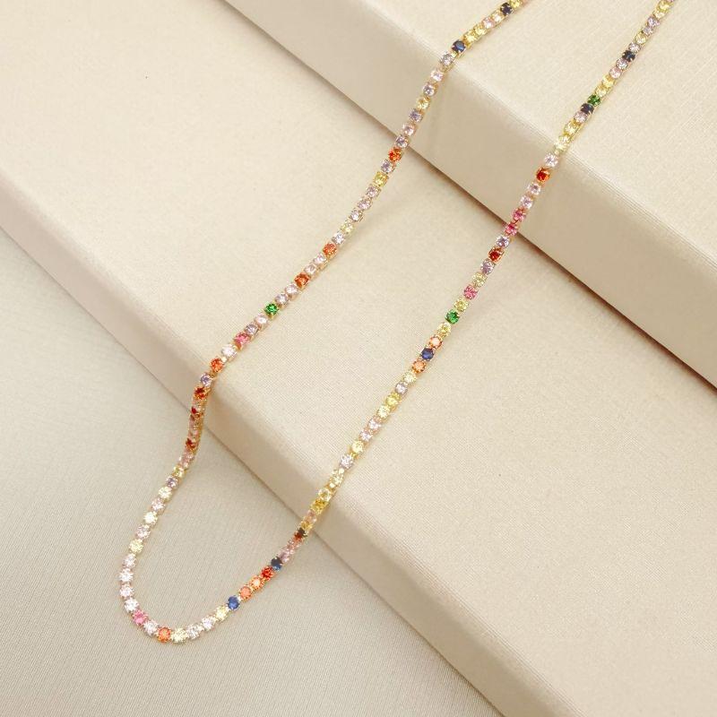 09.2429.C.O - (37) Choker riviera colorida 2mm de espessura.