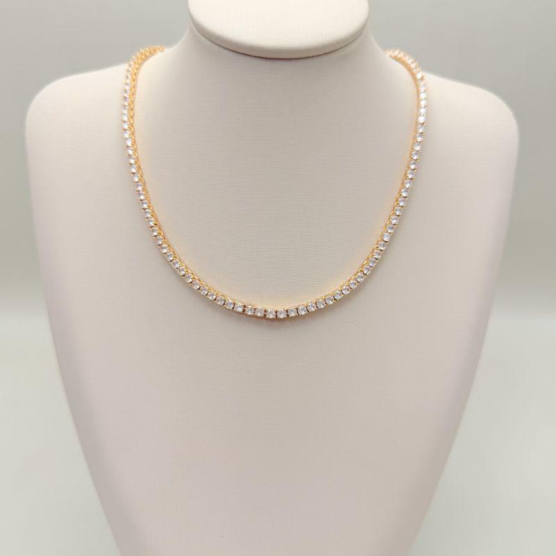 09.2448.1.O - (40) Colar riviera clássica em galeria com fecho relógio