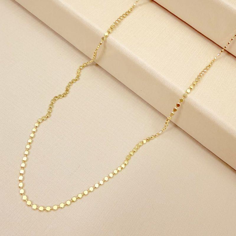 09.2494.0.O - (70) Colar longo malha de bolinhas achatadas.