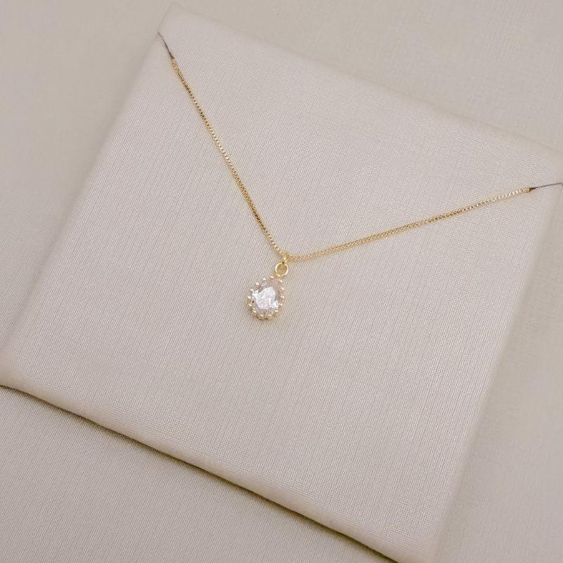 09.2496.1.O - (45) COlar de veneziana com pingente gota com spikes em borda