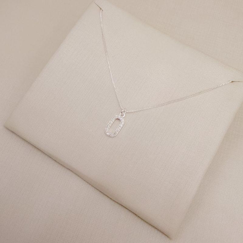 09.2497.1.S - (45) Colar de veneziana com pingente silhueta oval cravejada