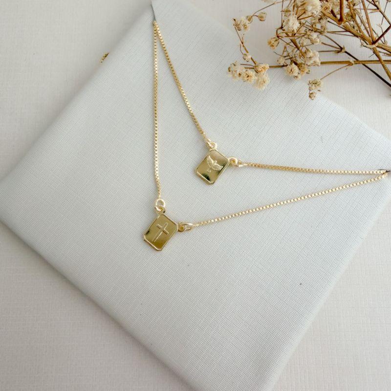 09.2417.0.O - (59) Escapulario de 8mm com cruz e espirito santo, escritas