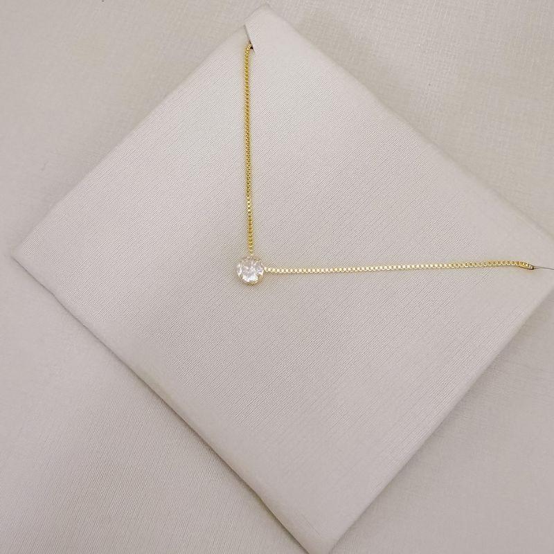 09.2522.1.O - (45) Colar veneziana com ponto de luz e galeria taça