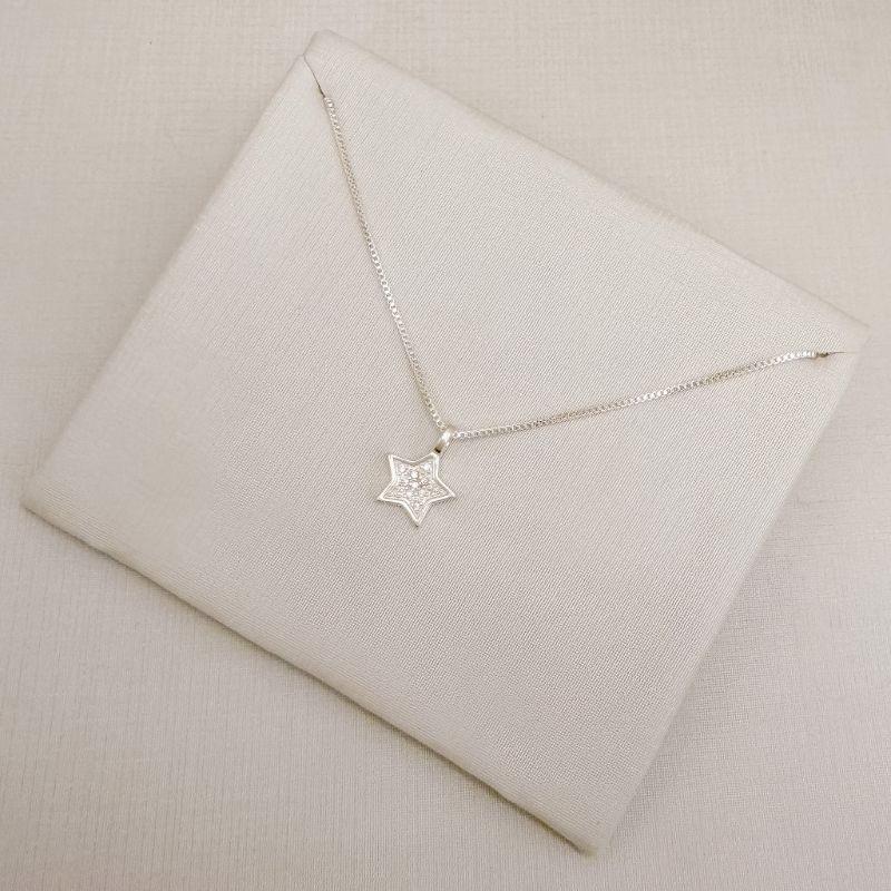 09.2524.1.S - (45) Colar de veneziana com de estrela cinco pontas cravejada