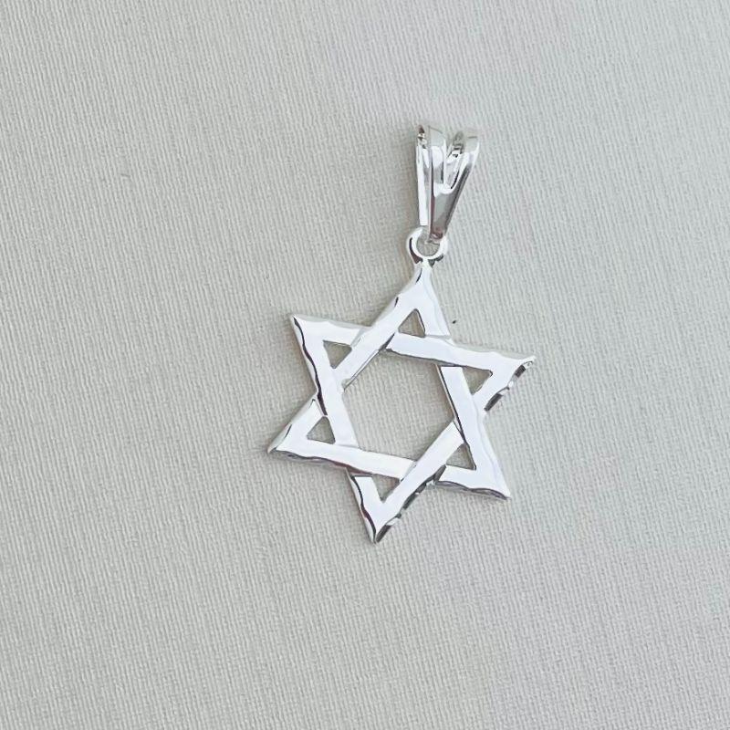11.0600.0.S - (V2) Pingente de chapa estrela de davi lisa