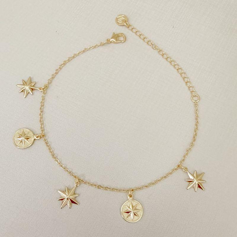 12.2289.0.O - Pulseira de elos cartier com cinco pingentes de rosas dos ventos