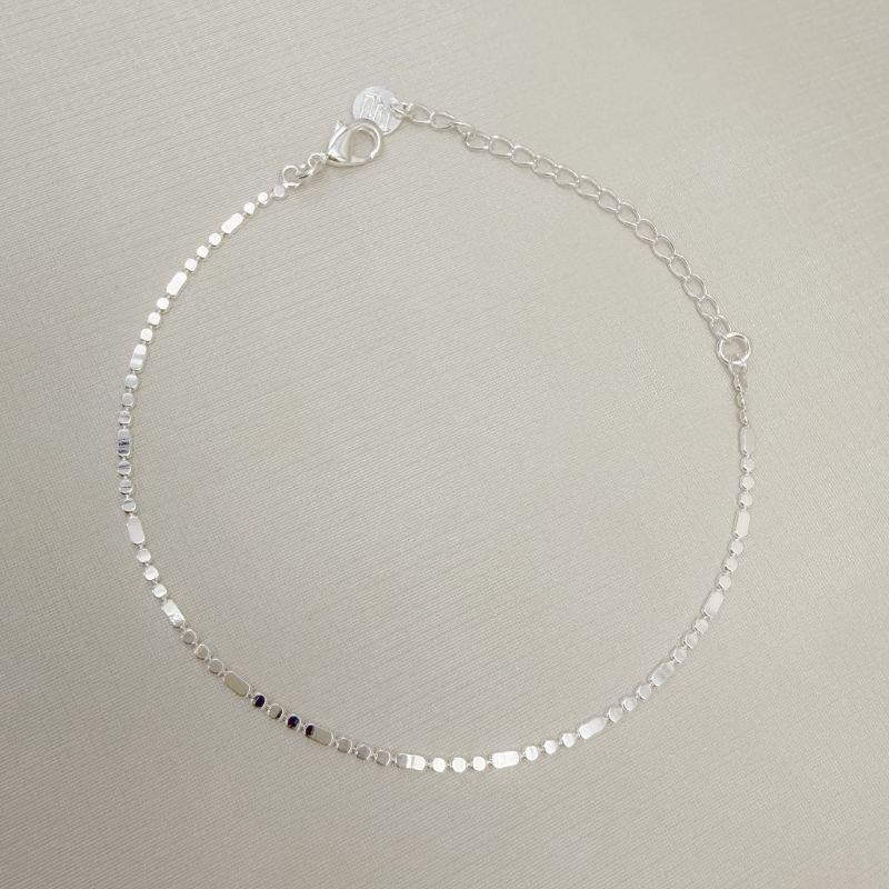 12.2306.0.S - Pulseira de malha bolinhas e traços polidos simples