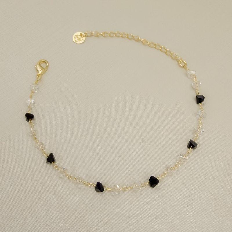 12.2322.2.O - Pulseira de pedras irregulares em elos ovais simples