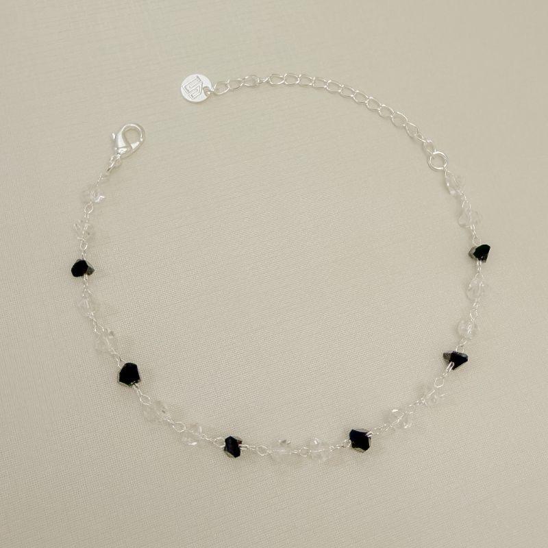 12.2322.2.S - Pulseira de pedras irregulares em elos ovais simples