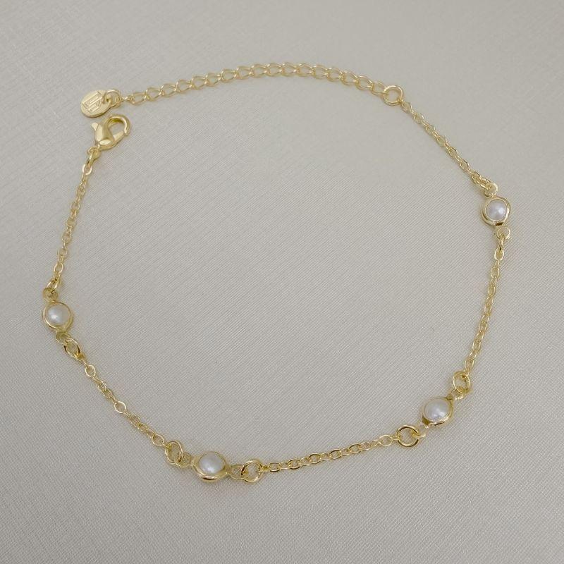 12.2333.15.O - Pulseira estilo tiffany de pérola em elos americanos