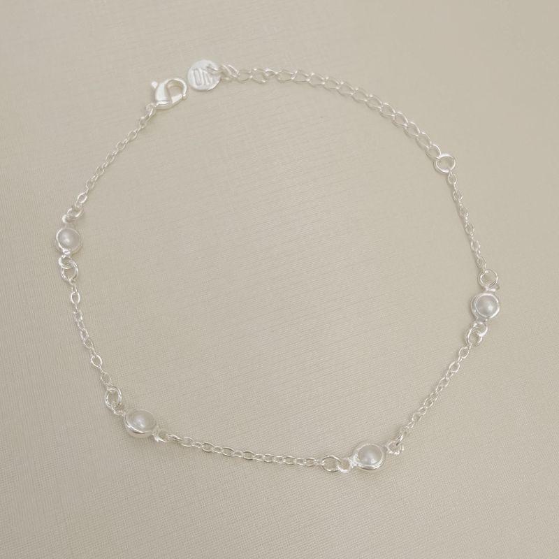 12.2333.15.S - Pulseira estilo tiffany de pérola em elos americanos