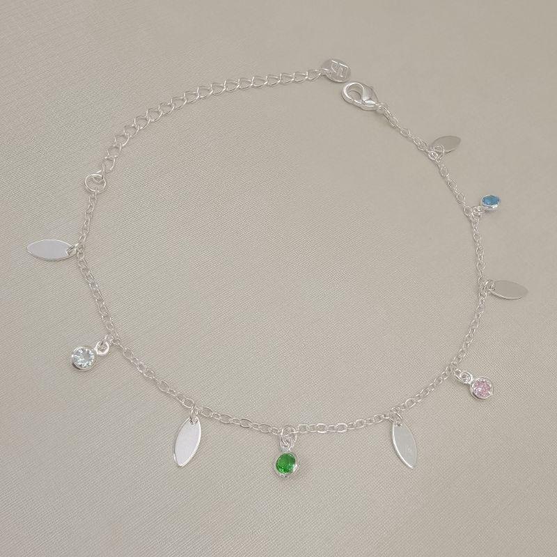 12.2336.C.S - Pulseira de elos americanos com pingentes múltiplos e diferentes