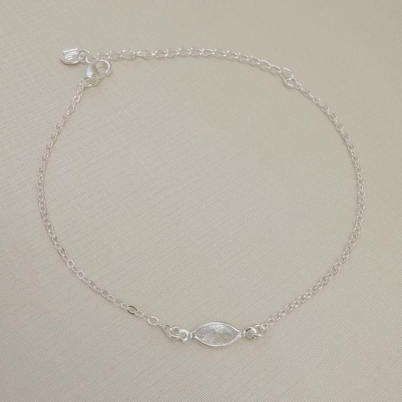 12.2338.1.S - Pulseira de elos americanos com central de pedra em navete