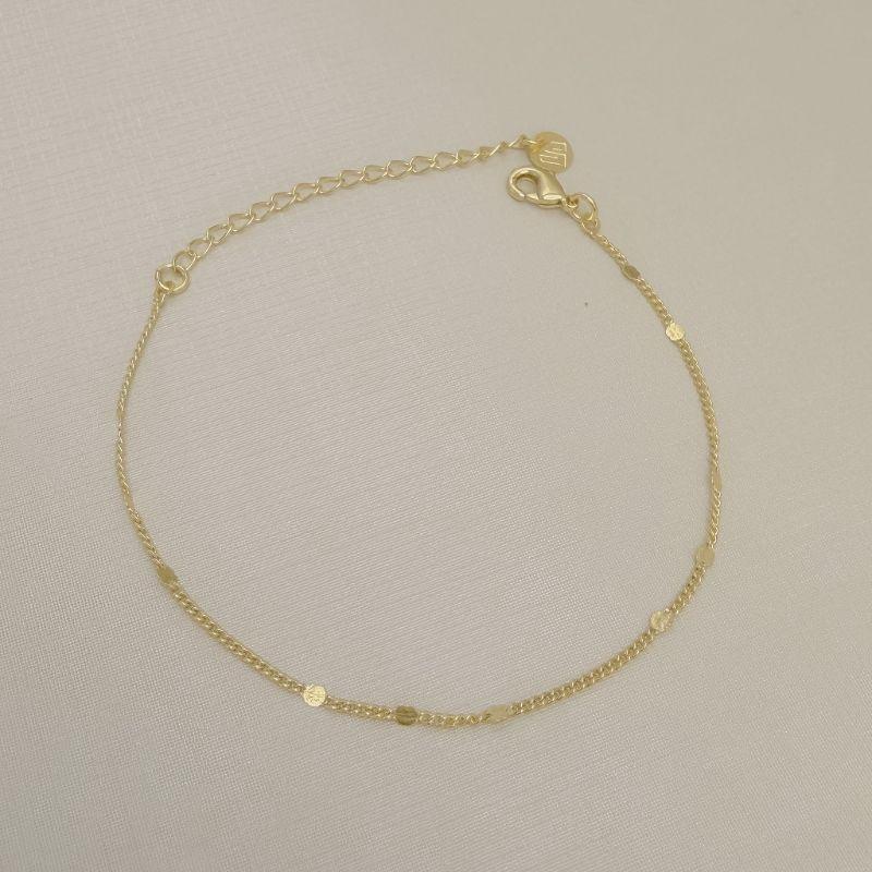 12.2339.0.O - Pulseira de elos grumet com plaquinhas espaçadas lisas