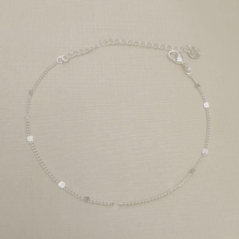 12.2339.0.S - Pulseira de elos grumet com plaquinhas espaçadas lisas